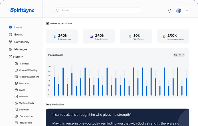 Admin dashboard interface